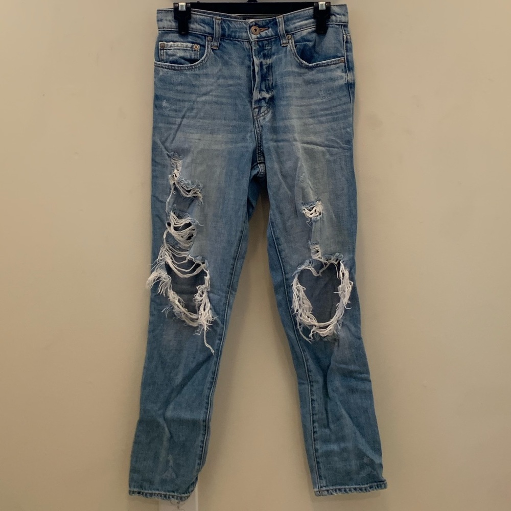 PISTOLA Straight Leg High Rise Ripped Jeans Size 26